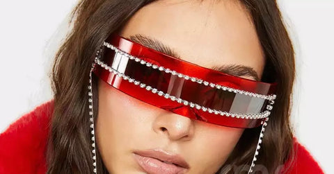 Women Fashion Rhinestone Tassel Sunglasses