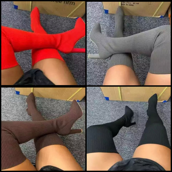 Women Fashion Thigh High Pointed Toe Boots