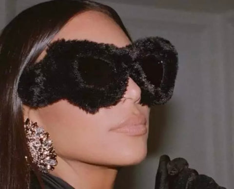 Women Fashion Faux Fur Sunglasses