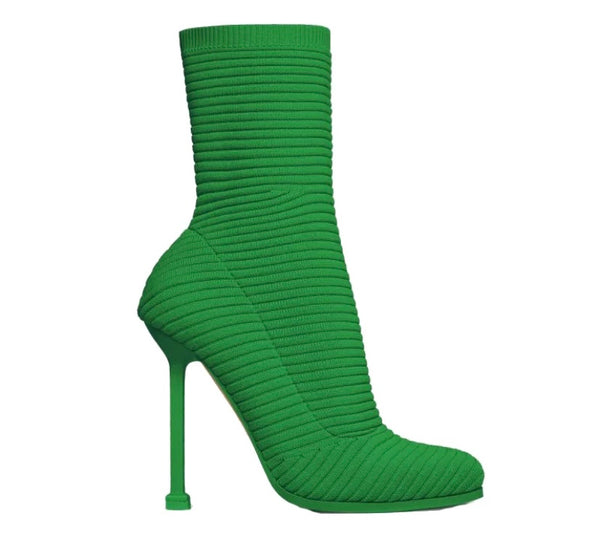 Women Fashion Ribbed Sock Ankle Boots