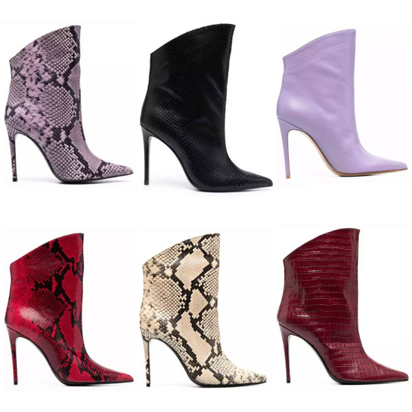 Women Pointed Toe High Heel Fashion Ankle Boots