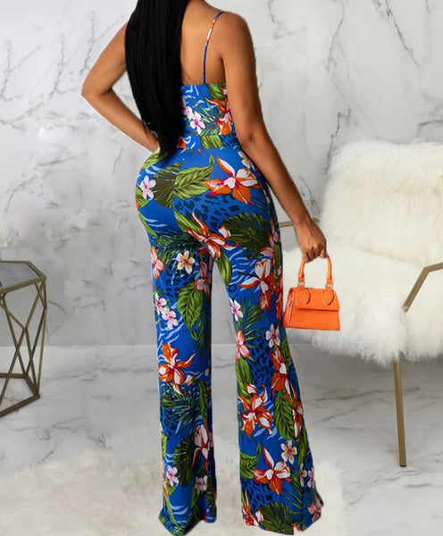 Women Sexy Colorful Floral Fashion Jumpsuit