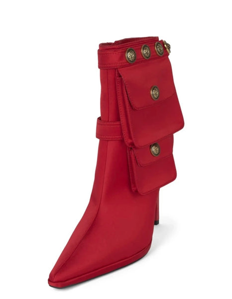 Women Fashion Buckled Pocket High Heel Ankle Boots