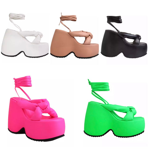 Women Lace Up Fashion Platform Sandals