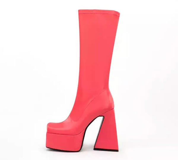 Women Platform Mid Calf Fashion Boots