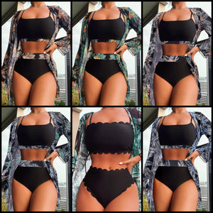 Women Printed Sexy Bikini Cover Up Set