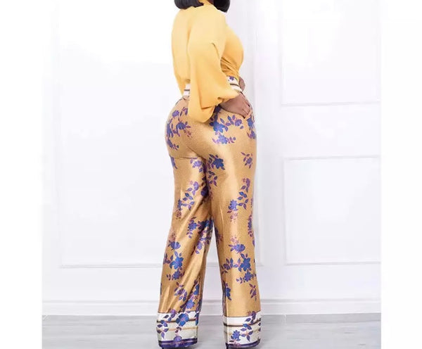 Women Fashion Full Sleeve Two Piece Floral Pant Set