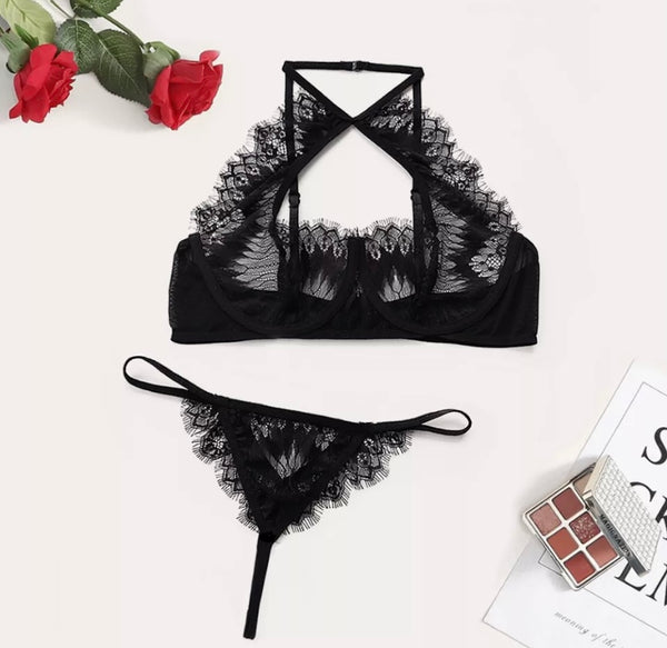 Women Sexy Halter Lace Lingerie