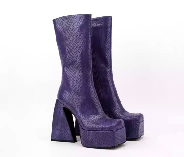 Women Platform Mid Calf Fashion Boots