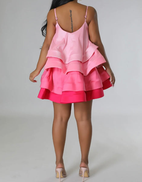 Women Sexy Sleeveless Color Patchwork Ruffled Dress