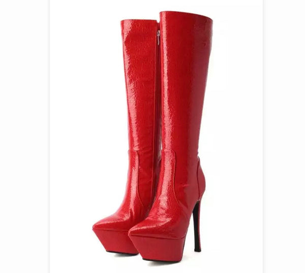 Women Knee-High Fashion Platform Pointed Toe Boots