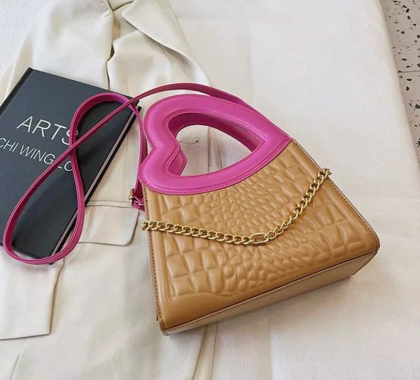 Women Fashion Heart Chain Handbag Purse