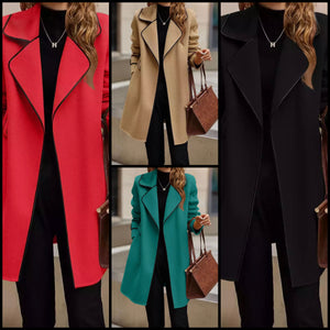 Women Mid-Calf Fashion Trench Jacket