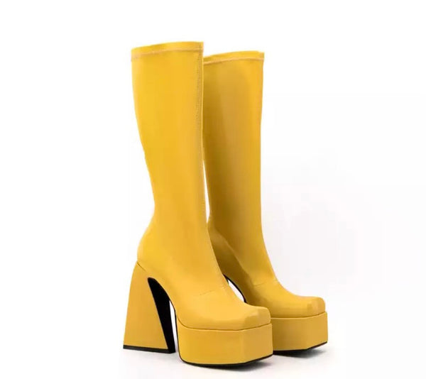 Women Platform Mid Calf Fashion Boots