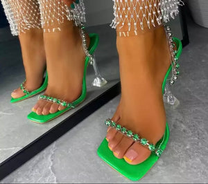 Women Color Rhinestone Fashion High Heel Sandals