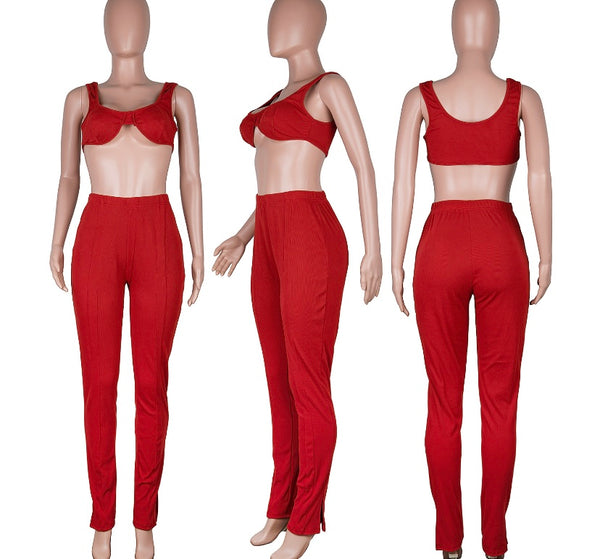 Women Sexy Fashion Three Piece Pant Set