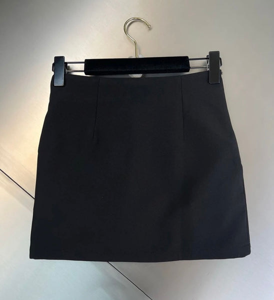 Women Rhinestone Bow Black Sexy Skirt