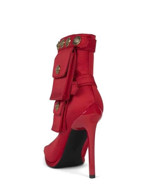 Women Fashion Buckled Pocket High Heel Ankle Boots