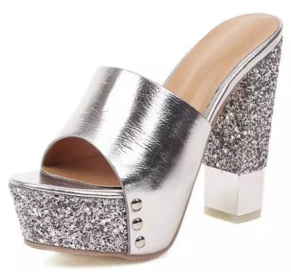 Women Sparkle Platform High Heel Sandals