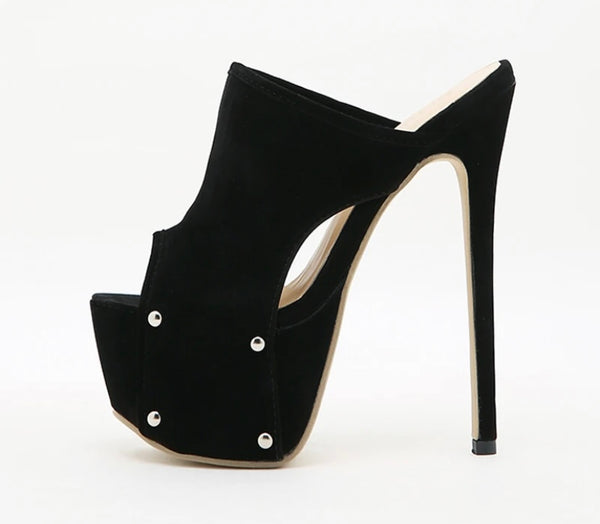 Women Fashion Platform Black Open Toe High Heel Sandals