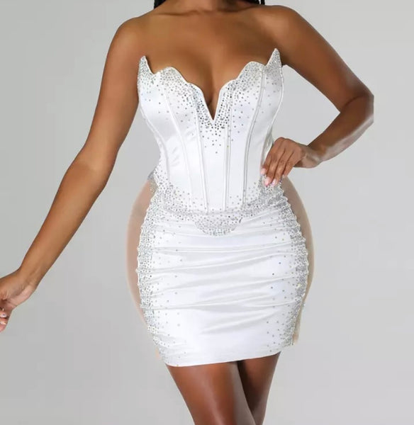 Women Sexy Off The Shoulder Bling Mesh Patchwork Dress