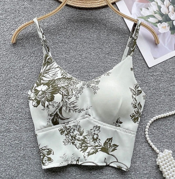 Women Sleeveless Floral Fashion Crop Top