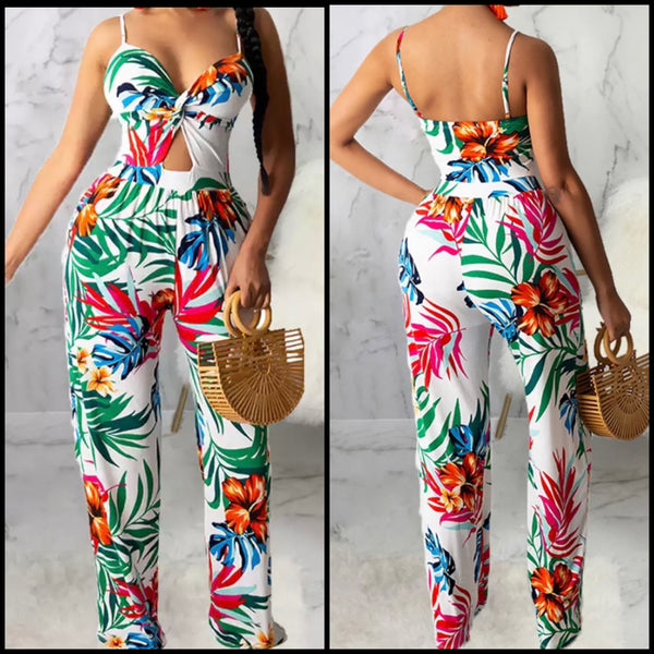 Women Sexy Colorful Floral Fashion Jumpsuit