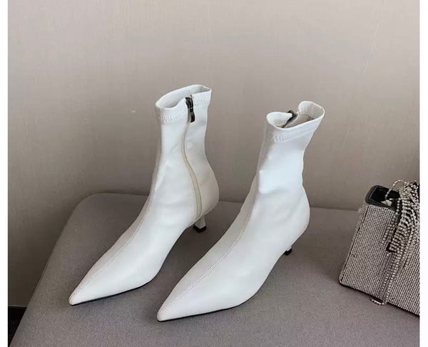 Women Color Fashion Small Heel Ankle Boots