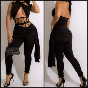 Women Sexy Two Piece Halter Fashion Pant Set