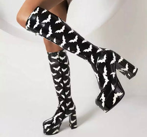 Women Printed Platform Knee-High Fashion Boots