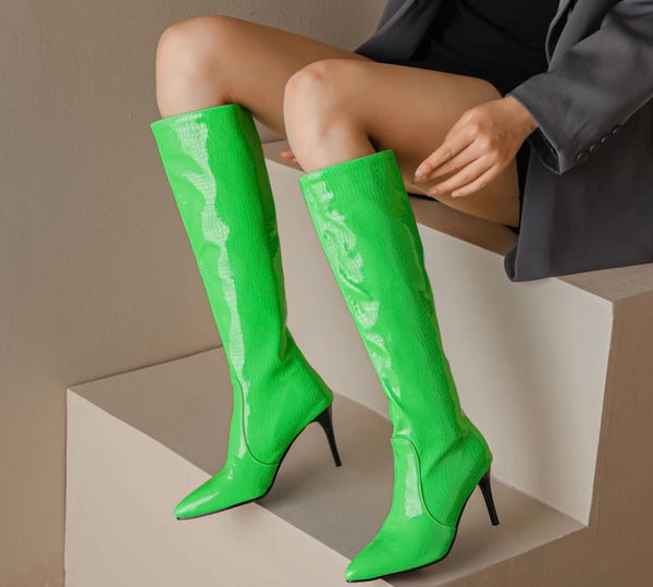 Women Pointed Toe Knee-High Boots