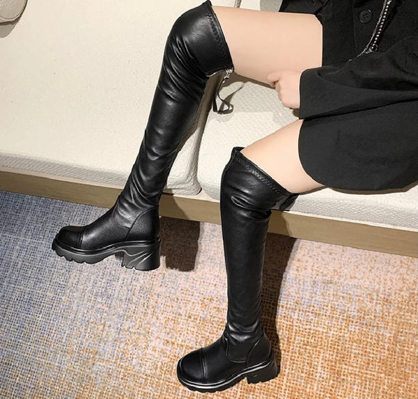 Women Color Sole Fashion Over The Knee Boots
