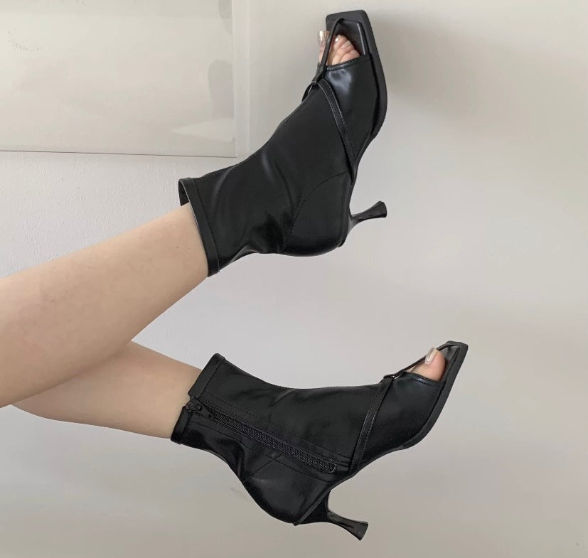 Women Open Toe Fashion Ankle Boots