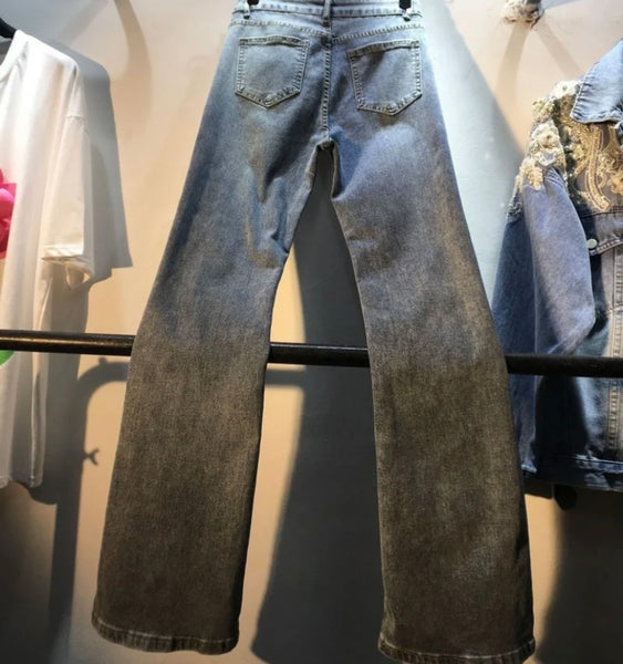 Women Gem Fashion Denim Pants