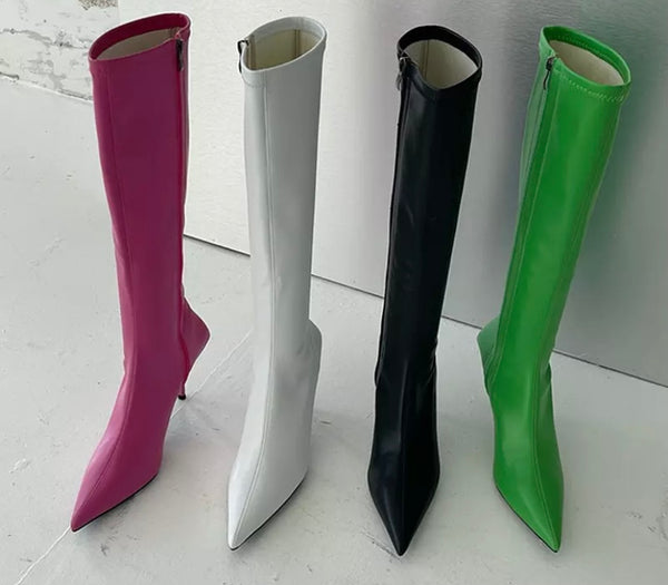 Women Pointed Toe Fashion Small Heel Boots