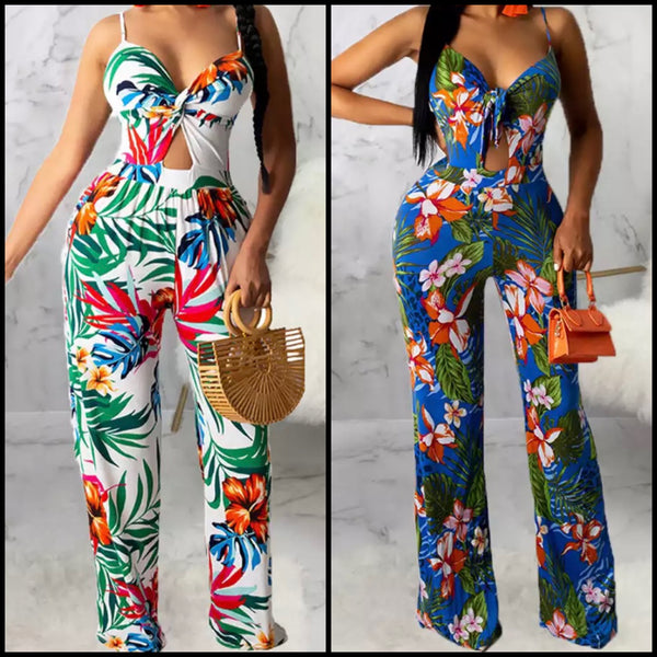 Women Sexy Colorful Floral Fashion Jumpsuit
