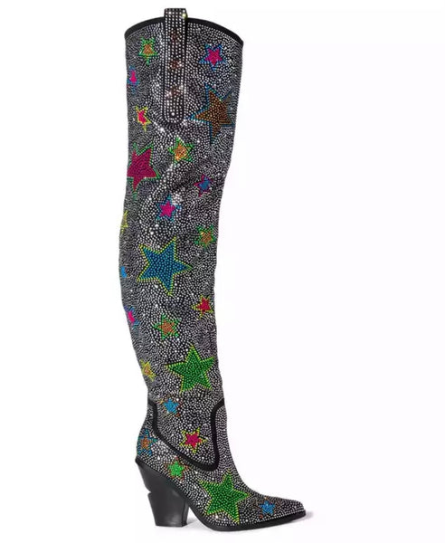 Women Fashion Bling Star Over The Knee Western Boots