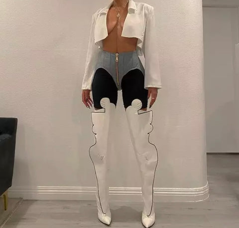 Women Fashion White Over The Knee Boots