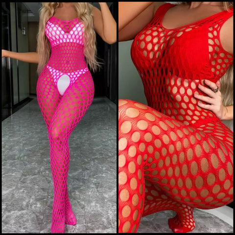 Women Sexy Sleeveless Mesh Feet In Jumpsuit Lingerie