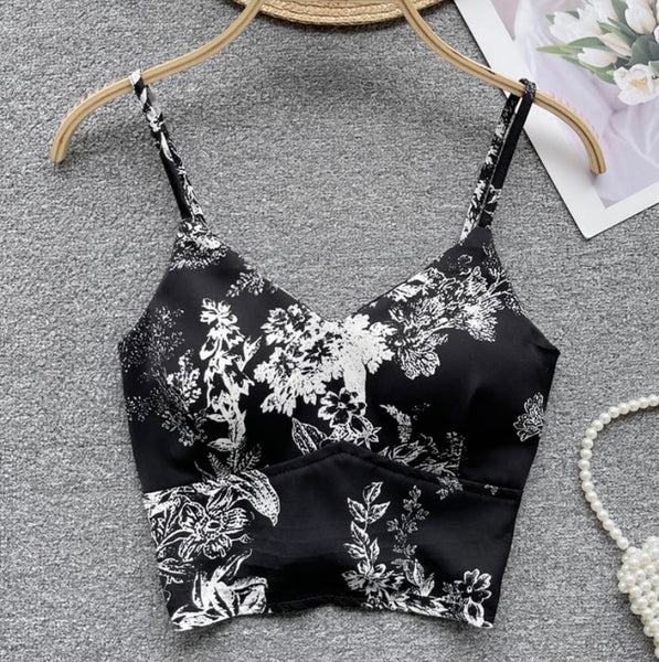 Women Sleeveless Floral Fashion Crop Top