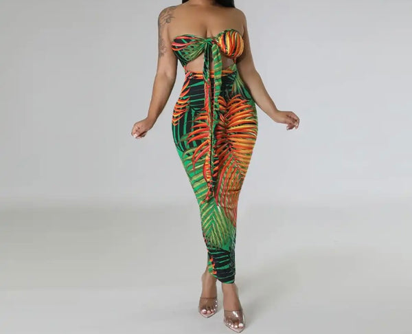 Women Sexy Printed Sleeveless Open Back Maxi Dress