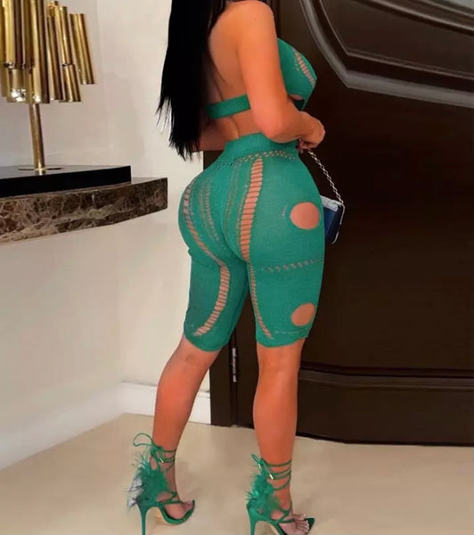 Women Sexy Hollow Out Open Back Romper