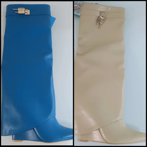 Women Fashion Lock Knee High Boots