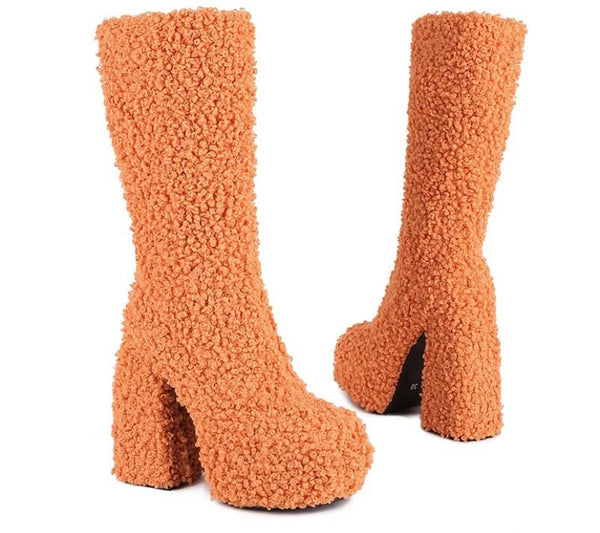 Women Warm Fashion Platform Mid-Calf Boots