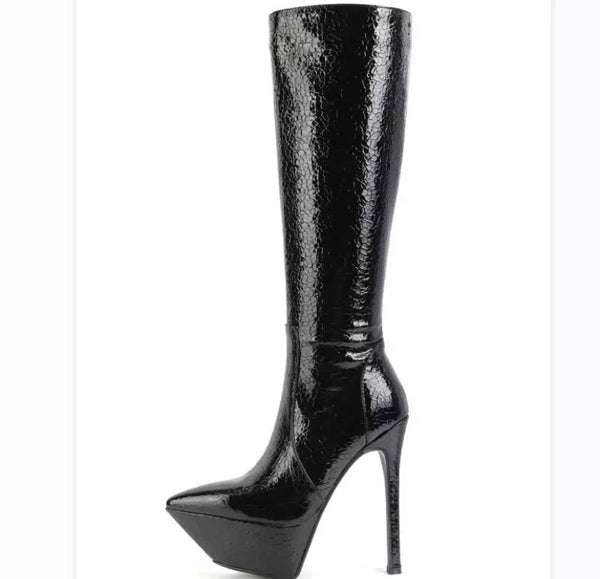 Women Knee-High Fashion Platform Pointed Toe Boots