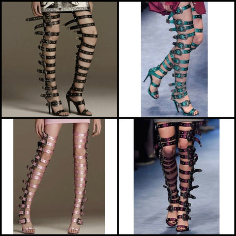 Women Buckled Over The Knee Fashion Sandals