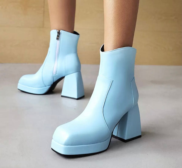 Women Fashion Square Heel Ankle Boots