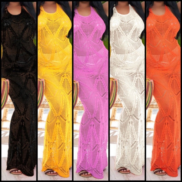 Women Sexy Halter See Through Maxi Dress
