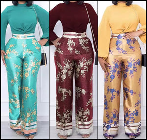 Women Fashion Full Sleeve Two Piece Floral Pant Set