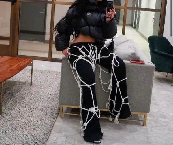 Women Fashion Rope Pants